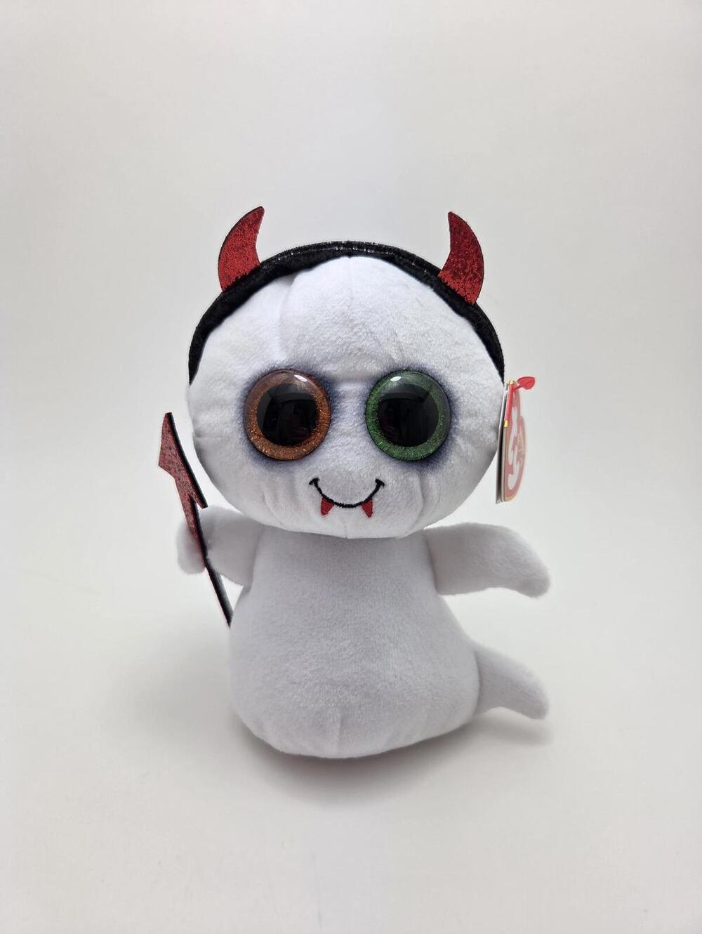 Ty Beanie Boo “Tricky” the Halloween Ghost Devil Horns (6 inch)